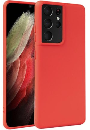 Crong Crong Color Θήκη Premium Σιλικόνης Samsung Galaxy S21 Ultra 5G- Red (CRG-COLR-SGS21U-RED)
