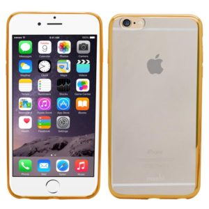 OEM Θήκη σιλικόνης για iPhone 6/6S διάφανη με μεταλλικό φινίρισμα χρυσό- ΟΕΜ (210-100-203)