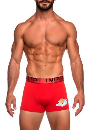 ΙΝΙΖΙΟ Inizio ανδρικό βαμβακερό boxer με μεταλιζέ λάστιχο κόκκινο χρώμα,στενή γραμμή,95%cotton 5%elastane IN4501-07 - ΚΟΚΚΙΝΟ
