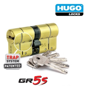 HUGO GR 5S Αφαλός Κλειδαριάς - Κύλινδρος Ασφαλείας Υπερασφαλείας 80mm Χρυσός