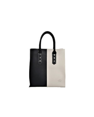 Γυναικεία τσάντα χειρός από συνθετικό δέρμα SS19 7567 - Black/Light Grey