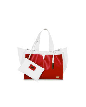 Γυναικεία τσάντα ώμου 19V69 ITALIA από ιταλικο δερμα κωδ. 0642 - Bianco/Rosso