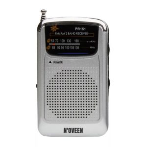 Φορητό Ραδιόφωνο N oveen PR151 AM/FM, με Hands Free 3.5mm,με Λειτουργία Μπαταρίας 2 x 1,5V AAA Ασημί