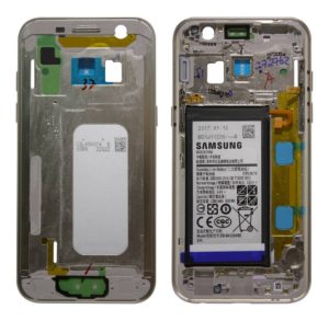 Μεσαίο Πλαίσιο Samsung SM-A320F Galaxy A3 (2017) με Μπαταρία και Πλήκτρα On/Off, Έντασης Χρυσαφί Original GH82-13667B