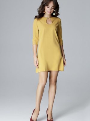 Καθημερινό Φόρεμα 123552 SALE Lenitif - Κίτρινο