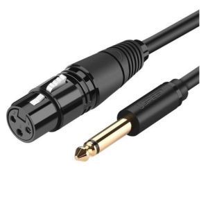 UGREEN AV131 Female XLR cable σε jack 6.35 men - 2m (Black)