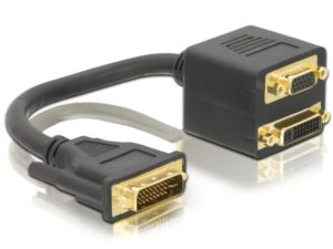 Delock Adapter DVI-I male to DVI-I and VGA female 65052