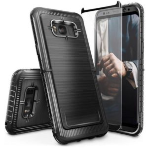 ZIZO Dynite Case by CLICK CASE for Samsung Galaxy S8 Plus, Featuring Anti-Slip Grip,Full 9H Clear Tempered Glass.Black. 1DYN-SAMGS8PLUS-BLK