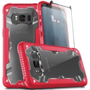 Zizo Proton Armor case with glass screen 9H Samsung Galaxy S8 (Crimson Red/Trans Clear) - 1PRN2-SAMGS8-RDCL