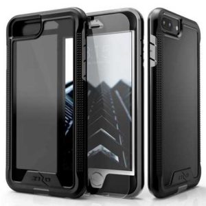 Zizo ION Single Layered Hybrid Cover w/ 9H Tempered Glass Screen Protector (Retail Packaging) - Black/Smoke For iPhone 7/8 Plus - 1IONC-IPH7PLUSN-BKSM