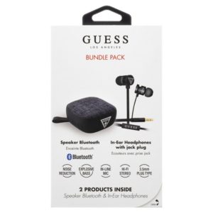 Guess Bundle In-Ear Headphones + Bluetooth Speaker Black - GUBPERSPBK