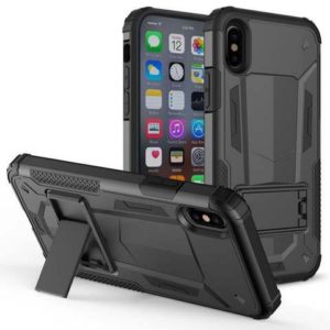 Zizo Hybrid Transformer Cover -Armor case with stand iPhone X (Black / Black) HBTFM-IPHX-BKBK