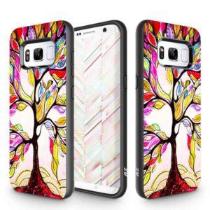ZIZO SLEEK HYBRID Design Cover w/ Dual Layered Protection Samsung Galaxy S8 Colorful Tree 1SKHBD-SAMGS8-CT