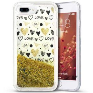 ZIZO Glitter Star Case w/ Liquid Glitter in ZV Blister Packaging - Hearts 1GLST-IPH7PLUS-HT For iPhone 7/8 Plus