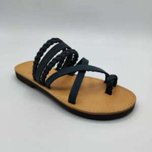Elani Braided Leather Flat Sandals