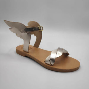 Gold Braided Sandals With Wings