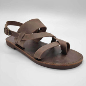 Mirtos Men s Leather Ankle Strap Flat Sandal