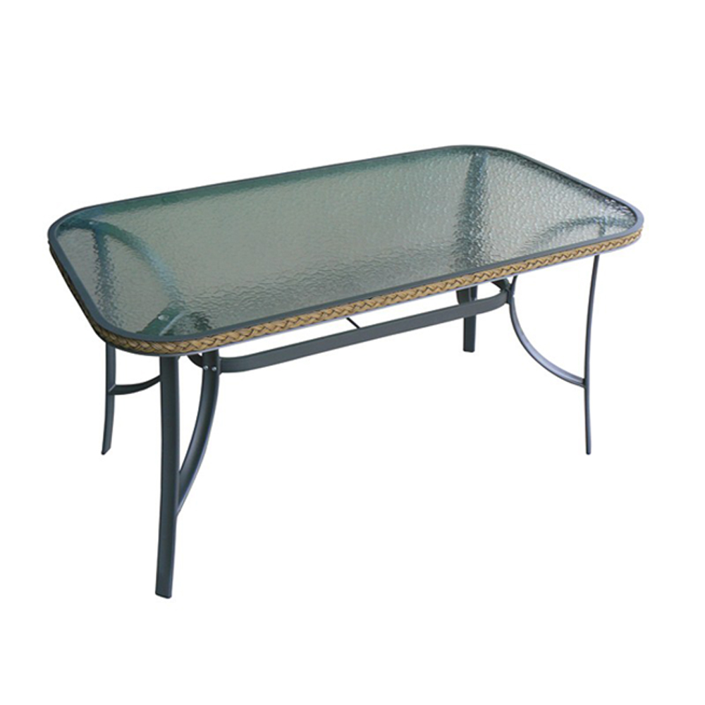 Τραπέζι Αλουμινίου Με Rattan 150x90cm Ανθρακί Unigreen 19453