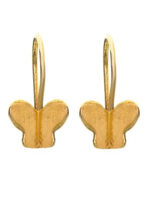 Παιδικό ζευγάρι σκουλαρίκια κρεμαστό από επιχρυσωμένο ασήμι 925 με πεταλούδες