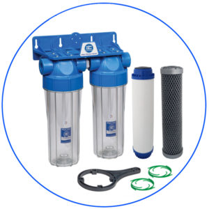 Φίλτρο Κάτω Πάγκου 10″ Διπλό Υψηλής Πίεσης Home Solution 3SFCCBL-S της Aqua Filter