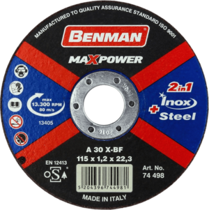 Benman Δίσκος Κοπής Σιδήρου και Inox Maxpower A30X-BF Ø125x1.2x22.3mm