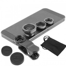 Universal 3 in 1 Camera Φακοί Kit for Smart phones includes One Fish Eye Lens / One 2 in 1 Macro Lens and Wide Angle Lens