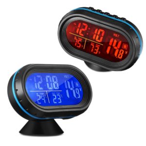 Ψηφιακό LED Ρολόι - Θερμόμετρο ΙΝ/OUT Αυτοκινήτου με Βολτόμετρο