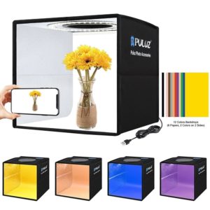 Μίνι Φωτογραφικό LED Στούντιο 25x25cm με 12 Χρώματα Background Puluz