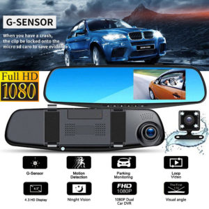 Καθρέπτης Αυτοκινήτου Κάμερα Καταγραφικό με Οθόνη LCD 4,3 Full HD DVR + Κάμερα Οπισθοπορείας