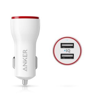 ANKER POWERDRIVE 2 CAR CHARGER, WHITE