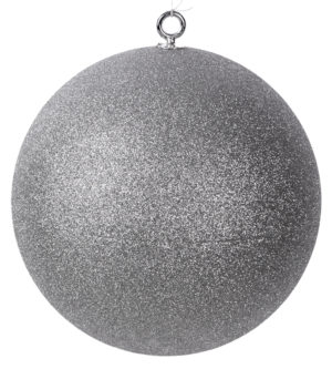 Μπάλα Decor ασημί με Gliter 25 cm (04.Β1883S-25)