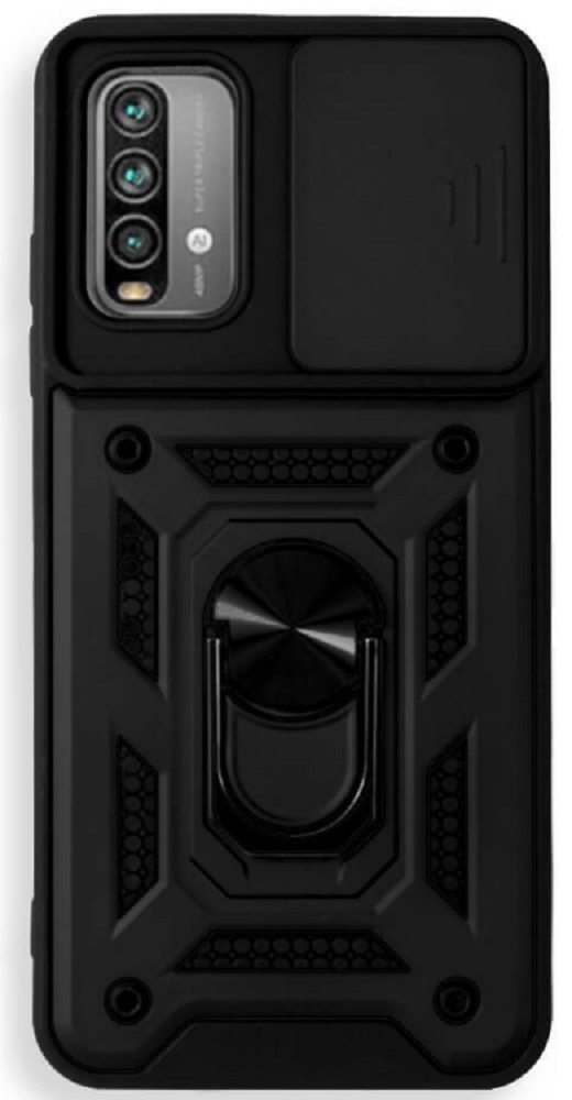 Bodycell Armor Slide - Ανθεκτική Θήκη Xiaomi Poco M3 με Κάλυμμα για την Κάμερα & Μεταλλικό Ring Holder - Black (5206015004094) BA-00118