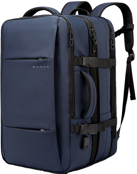 Bange 1908 Business Travel Backpack - Ανθεκτικό Επεκτάσιμο Σακίδιο / Τσάντα Πλάτης - Μεταφοράς Laptop έως 17.3 - 26L έως 45L - Blue 116829