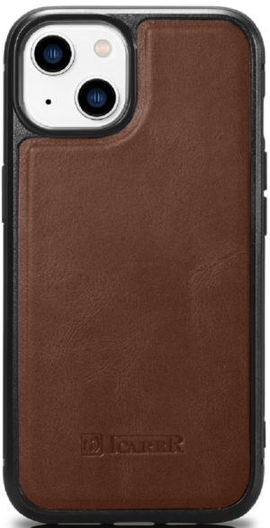 iCarer Oil Wax Leather Cover - Δερμάτινη Θήκη με TPU Bumper - Apple iPhone 14 - Brown (WMI14220717-BN) WMI14220717-BN