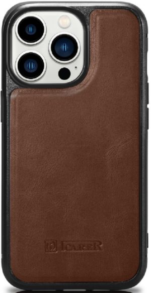 iCarer Oil Wax Leather Cover - Δερμάτινη Θήκη με TPU Bumper - Apple iPhone 14 Pro - Brown (WMI14220718-BN) WMI14220718-BN