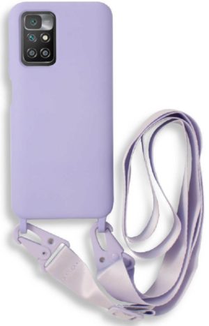 Bodycell Θήκη Σιλικόνης με Λουράκι Λαιμού - Xiaomi Redmi 10 / Redmi 10 2022 - Violet (5206015002755) BL-00173