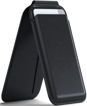 Satechi Vegan-Leather Magnetic Wallet Stand - MagSafe Θήκη - Πορτοφόλι για Κάρτες / Αναδιπλούμενη Βάση από Δέρμα Vegan - Black (ST-VLWK) ST-VLWK