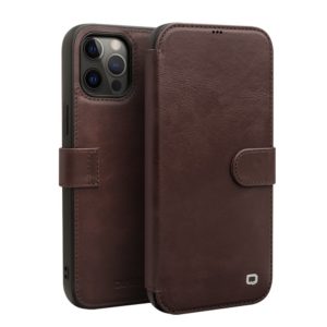 Θήκη iPhone 12 Pro Max 6.7 QIALINO Leather Magnetic Clasp Flip Case-dark brown MPS14665