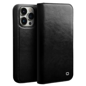 Θήκη iphone 14 Pro genuine Leather QIALINO Classic Wallet Case-Black MPS15607