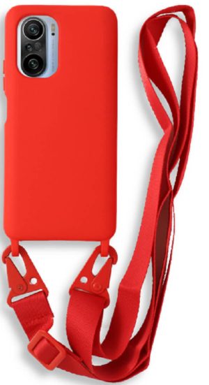 Bodycell Θήκη Σιλικόνης με Λουράκι Λαιμού - Xiaomi Mi 11i / Poco F3 - Red (5206015001994) BL-00127