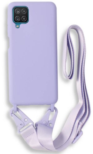 Bodycell Θήκη Σιλικόνης με Λουράκι Λαιμού - Samsung Galaxy A12 - Violet (5206015001161) BL-00049