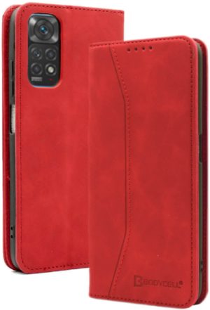 Bodycell Θήκη - Πορτοφόλι Xiaomi Redmi Note 11 / 11S - Red (5206015005114) 04-00979