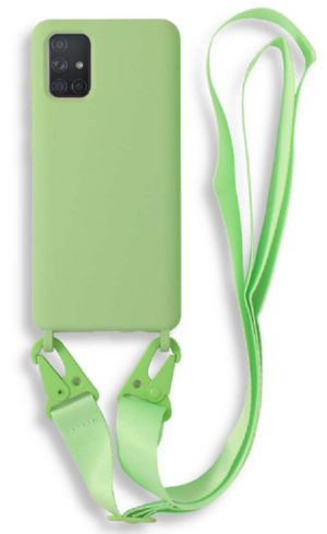 Bodycell Θήκη Σιλικόνης με Λουράκι Λαιμού - Samsung Galaxy A71 - Green (5206015001642) BL-00097