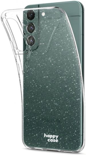 HappyCase Διάφανη Θήκη Σιλικόνης Samsung Galaxy S22 5G - Glitter Print (8719246352652) 110864