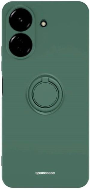 Spacecase Silicone Ring - Θήκη Σιλικόνης με Μεταλλικό Μαγνητικό Ring Holder - Xiaomi Redmi 13C 4G / Poco C65 - Dark Green (5905719107475) 119103