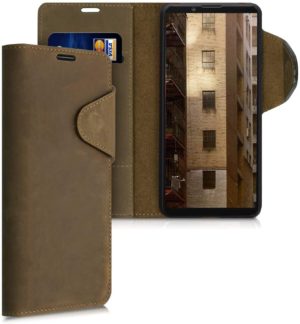 Kalibri Δερμάτινη Suede Θήκη Πορτοφόλι Sony Xperia 10 II - Brown (51984.05) 51984.05