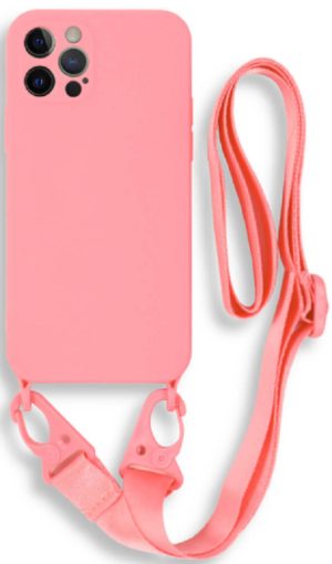 Bodycell Θήκη Σιλικόνης με Λουράκι Λαιμού - Apple iPhone 12 Pro Max - Pink (5206015000270) BL-00021