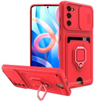 Bodycell Multifunction - Ανθεκτική Θήκη Samsung Galaxy S20 FE με Λουράκι Λαιμού / Κάλυμμα Κάμερας / Ring Holder / Υποδοχή Κάρτας - Red (5206015013225) BM-00138