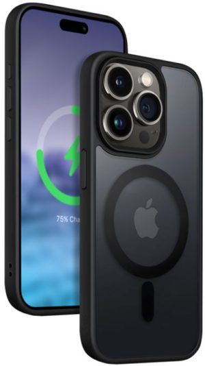 Crong Hybrid Frost Mag Cover - Σκληρή Ημιδιάφανη Θήκη MagSafe - Apple iPhone 15 Pro Max - Black (CRG-HFM-IP1567P-BLK) CRG-HFM-IP1567P-BLK