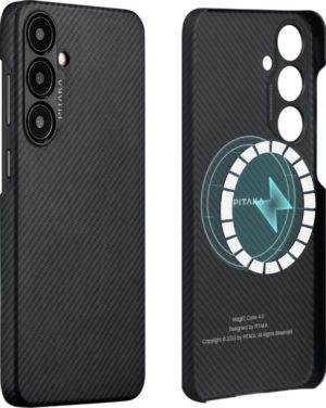 MagSafe Θήκη Aramid Fiber Body - Samsung Galaxy S24 - Pitaka MagEZ Case 4 - 1mm - 600D - Black / Grey / Twill (KS2401) KS2401